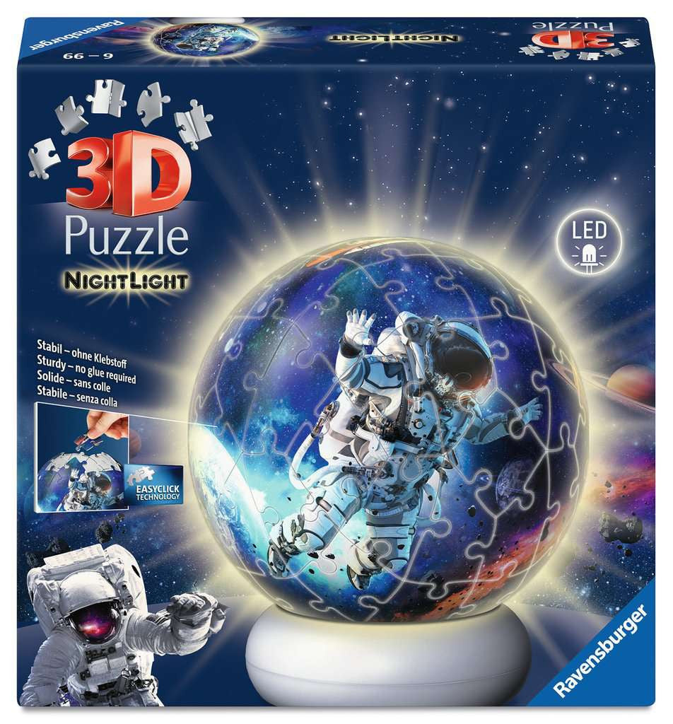 Astronauts in Space Lit – 72 Piece 3D Night Light Jigsaw Puzzle (Ravensburger)
