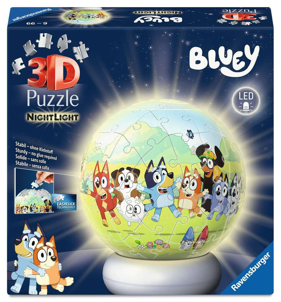 Bluey Lit – 72 Piece 3D Night Light Jigsaw Puzzle (Ravensburger)