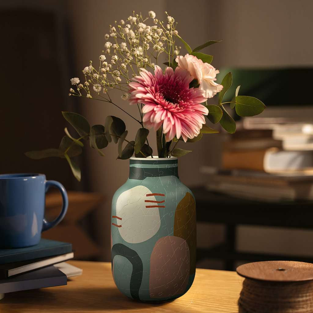 In use: Vase Abstract Sage 3D Puzzle (Ravensburger)