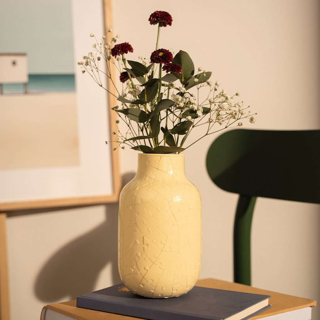 In use: Cream Flower Vase 3D Jigsaw Puzzle (Ravensburger)