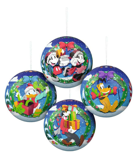 Disney Christmas Baubles – 4 x 54 Piece 3D Jigsaw Puzzles (Ravensburger)