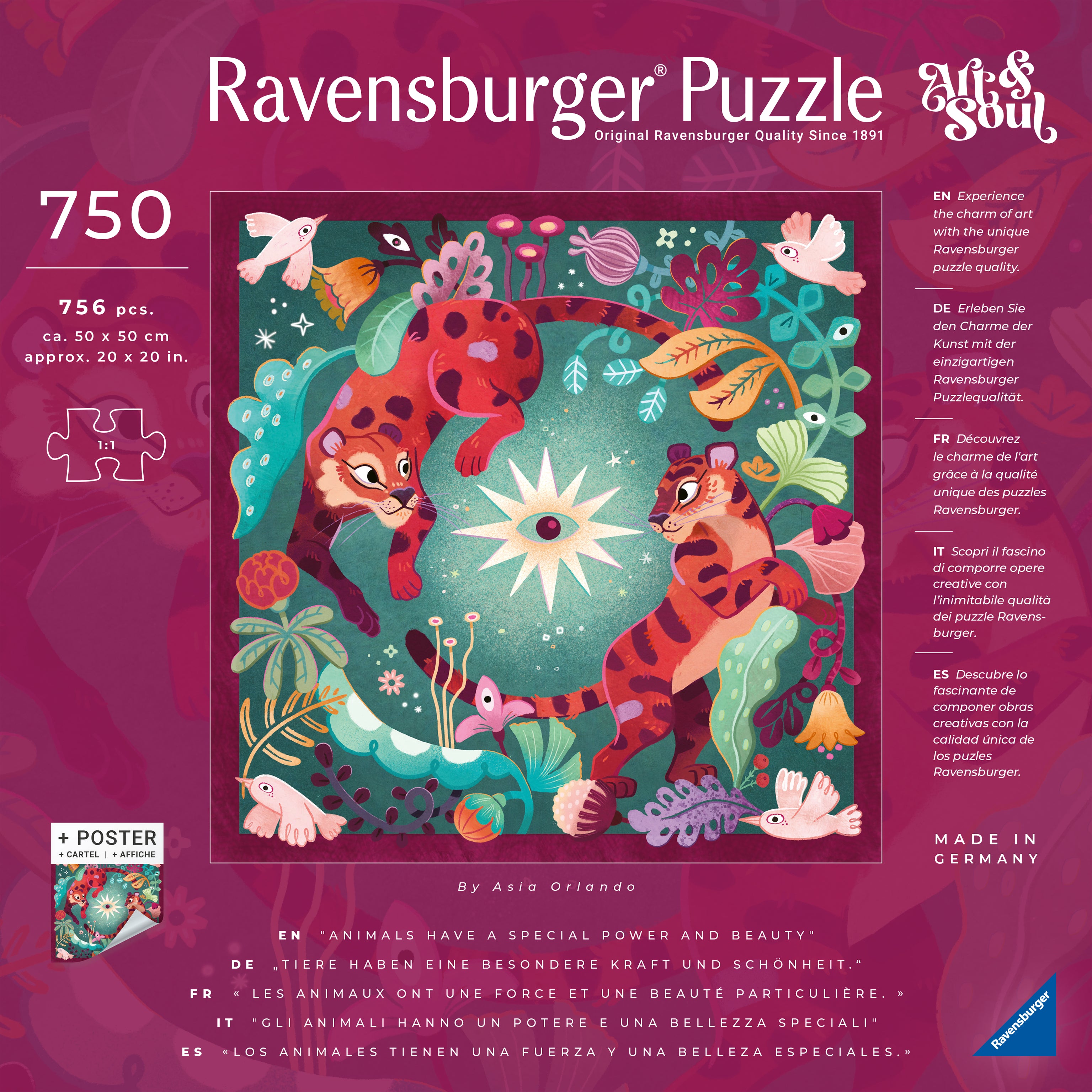 Animal Spirit by Art & Soul – 750 Piece Jigsaw Puzzle (Ravensburger)