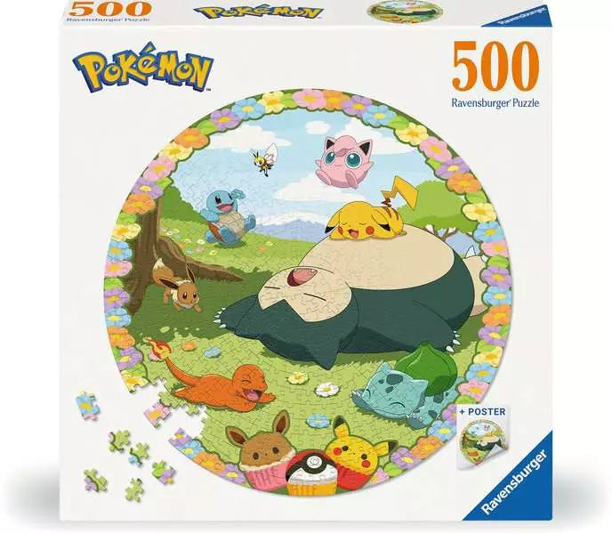 Ravensburger - Pokemon, Circular - 500 Piece Circular Jigsaw Puzzle