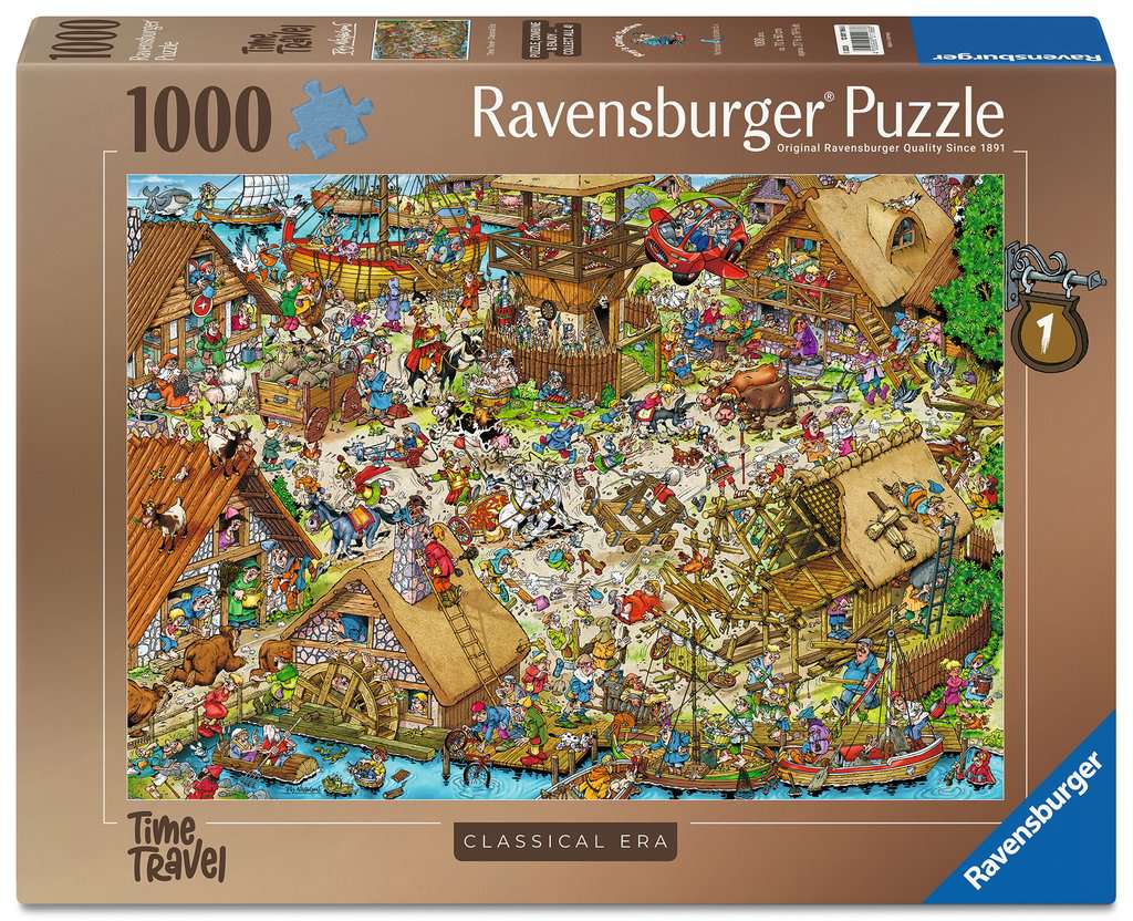 Ray's Comic Series - Time Travel No. 1 by Ray Nicholson - 1000 Piece Jigsaw Puzzle (Ravensburger) - Completed Puzzle