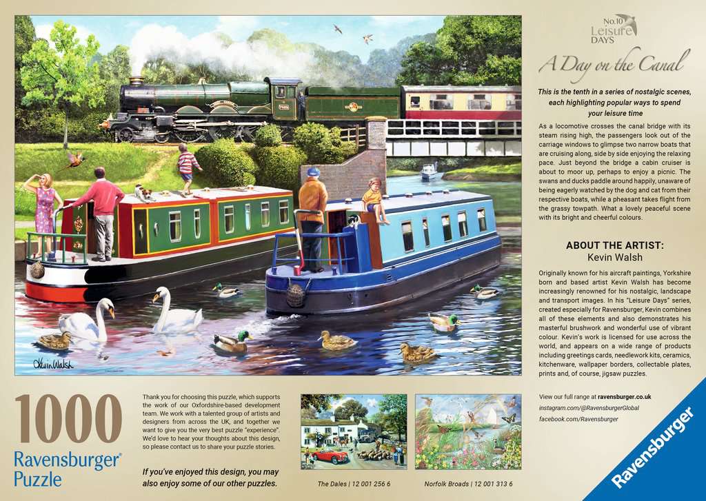 Ravensburger - Leisure days No.10, Day on the Canal - 1000 Piece Jigsaw Puzzle