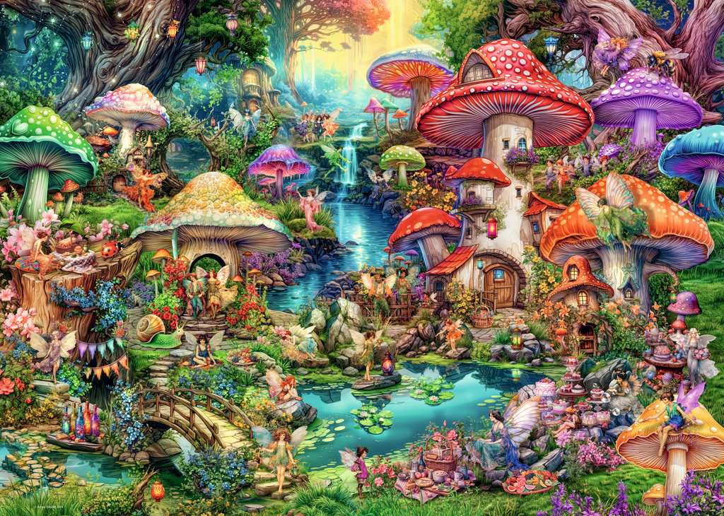 Ravensburger - Merry Mushroom Village - 1000 Piece Jigsaw Puzzle