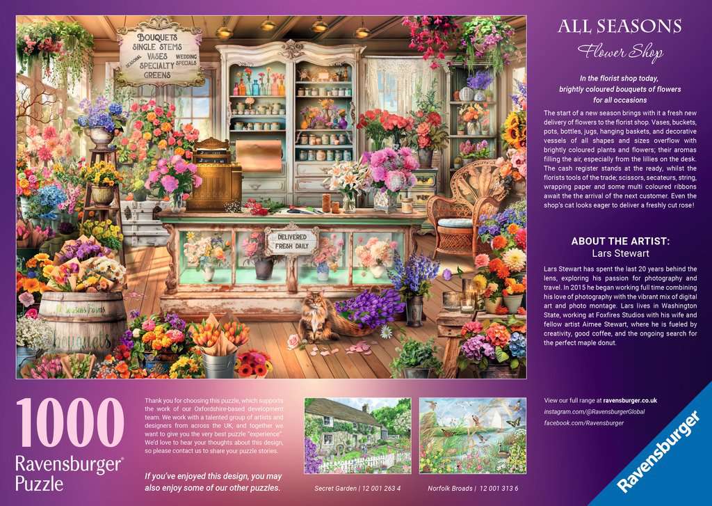 Ravensburger - All Seasons Flower Shop - 1000 Piece Jigsaw Puzzle