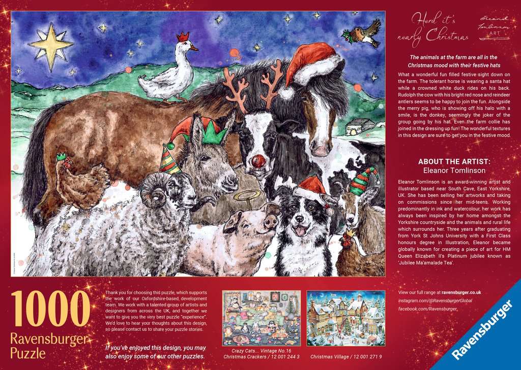 ** Pre-Order ** Ravensburger - Herd it’s nearly Christmas - 1000 Piece Jigsaw Puzzle