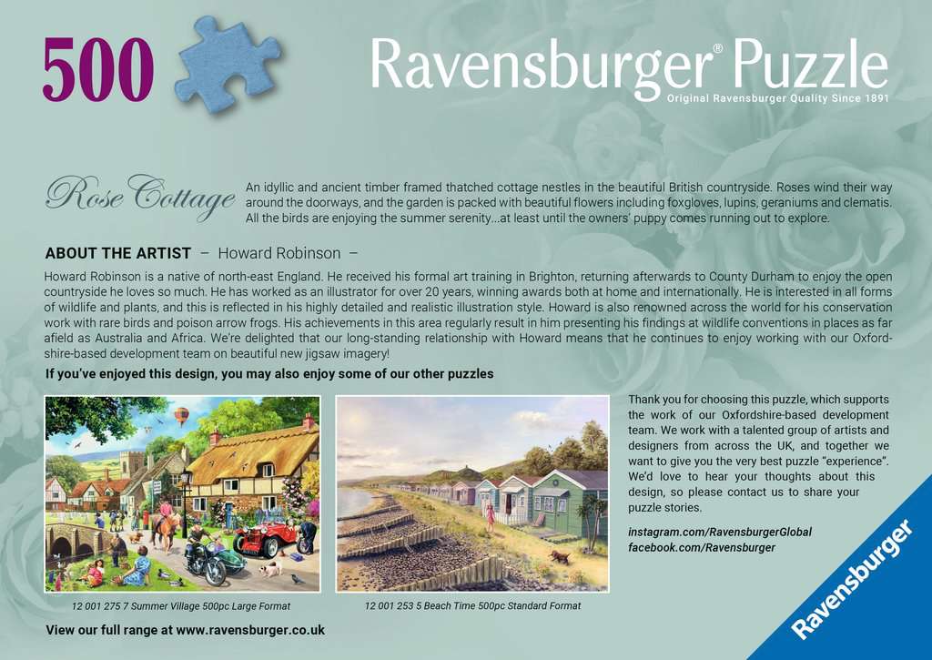 Rose Cottage – 500 Piece Jigsaw Puzzle (Ravensburger)