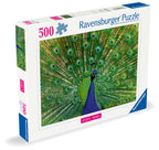 Colourful Animals: Peacock – 500 Piece Jigsaw Puzzle (Ravensburger)