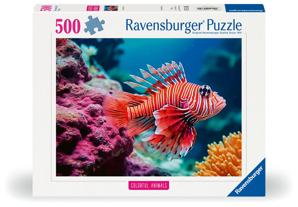 Colourful Animals: Red Lionfish – 500 Piece Jigsaw Puzzle (Ravensburger)