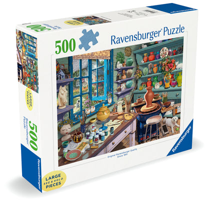 ** Pre-Order ** Ravensburger - Pottery Studio Sanctuary - 500 Piece Large Format Jigsaw Puzzle