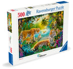 Tiger family in Oasis – 500 Piece Jigsaw Puzzle (Ravensburger)