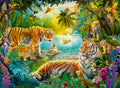 Tiger family in Oasis – 500 Piece Jigsaw Puzzle (Ravensburger)