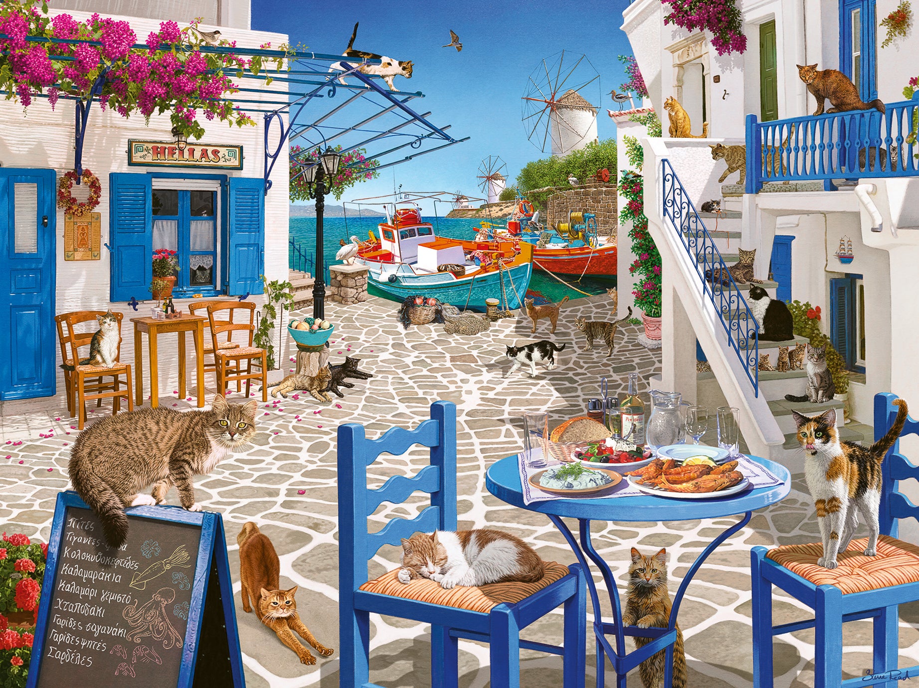Cat's of Mykonos – 1500 Piece Jigsaw Puzzle (Ravensburger)