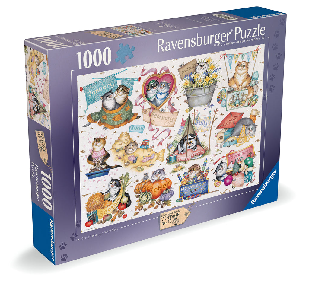 A Cat's Year by Crazy Cats – 1000 Piece Jigsaw Puzzle (Ravensburger)