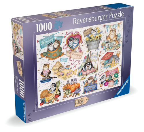 A Cat's Year by Crazy Cats – 1000 Piece Jigsaw Puzzle (Ravensburger) - Image 2