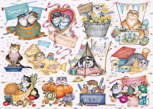 A Cat's Year by Crazy Cats – 1000 Piece Jigsaw Puzzle (Ravensburger)
