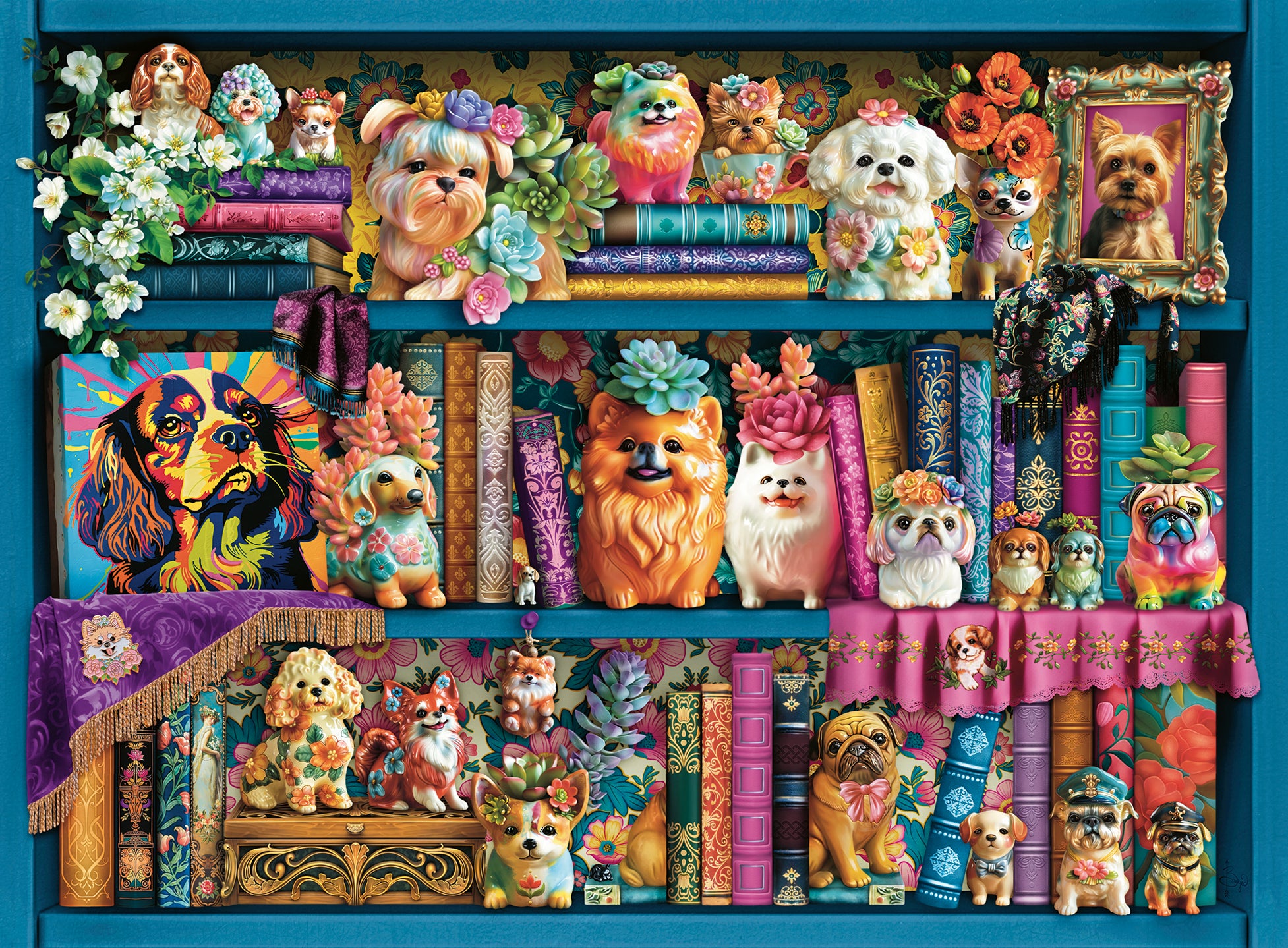 Precious Porcelain Pugs – 500 Piece Jigsaw Puzzle (Ravensburger)