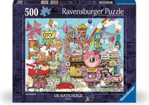 Crazy Street No.1 – The Harbour – Puzzle Championships – 500 Piece Jigsaw Puzzle (Ravensburger) - Completed Puzzle