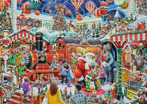 Christmas No29: Santa's Steam Train Grotto – 1000 Piece Jigsaw Puzzle (Ravensburger)