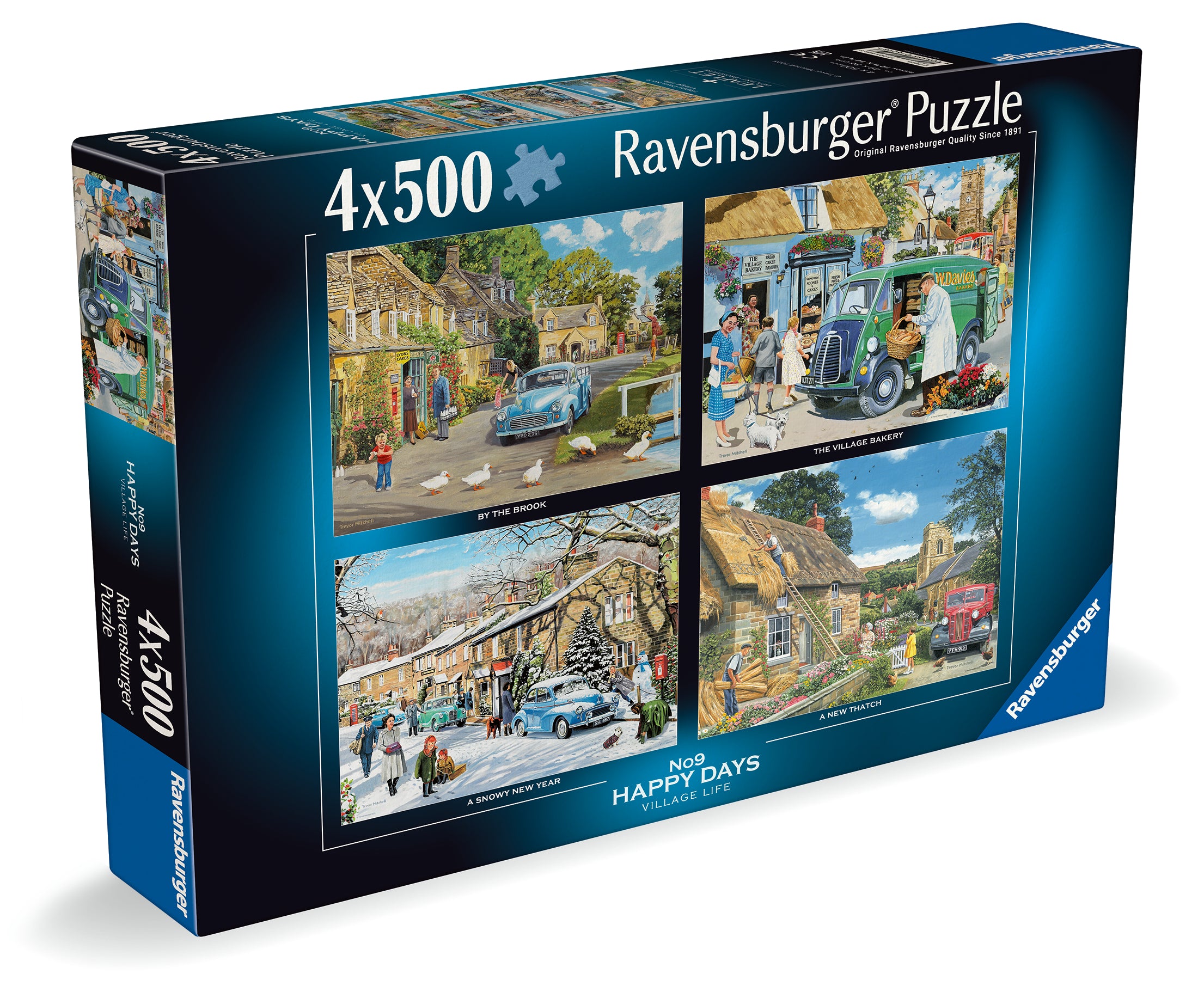 Happy Days No 9, Village Life – 4 x 500 Piece Jigsaw Puzzle (Ravensbur ...