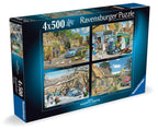 Happy Days No 9, Village Life – 4 x 500 Piece Jigsaw Puzzle (Ravensburger)