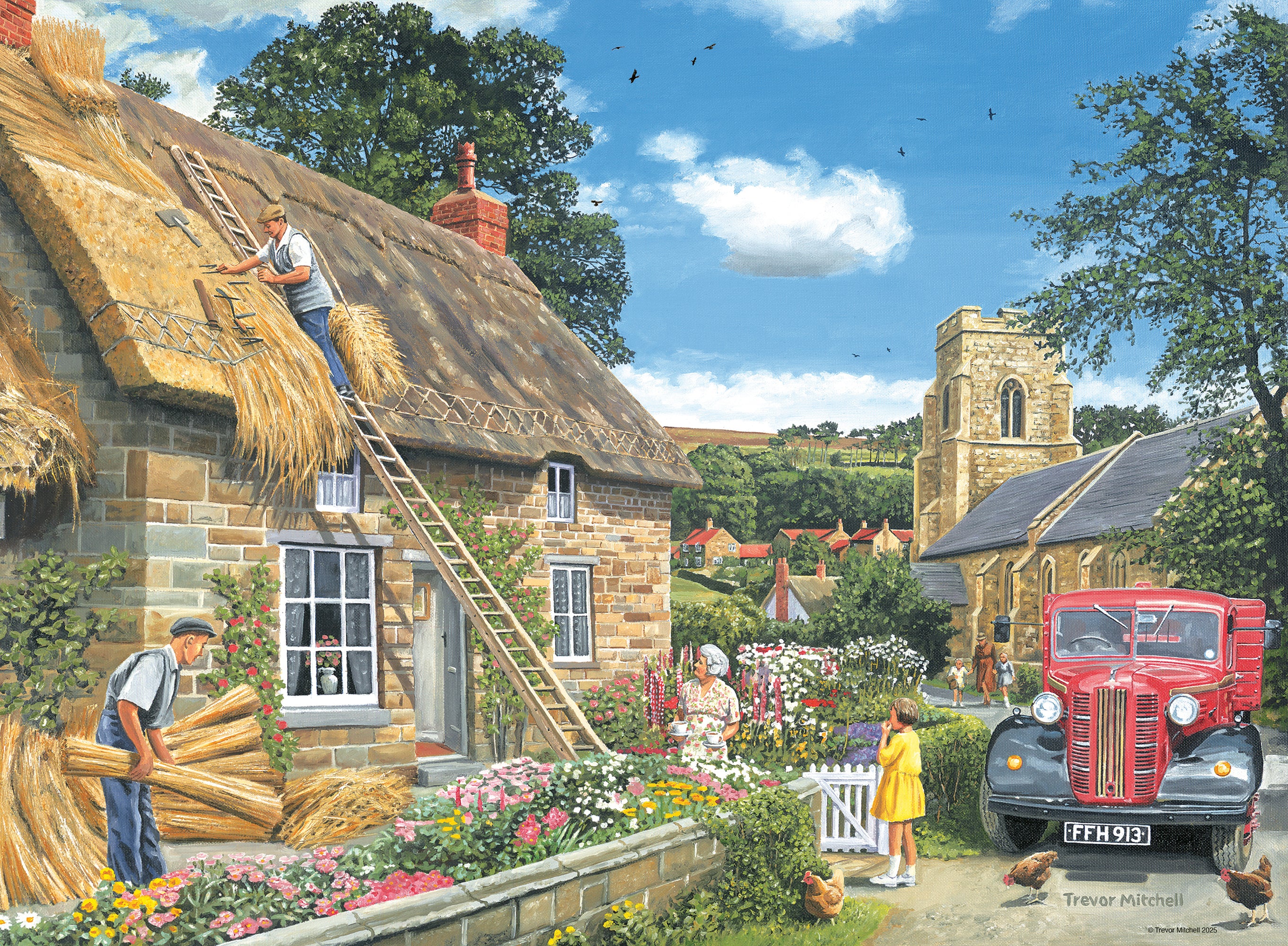 Happy Days No 9, Village Life – 4 x 500 Piece Jigsaw Puzzle (Ravensburger)