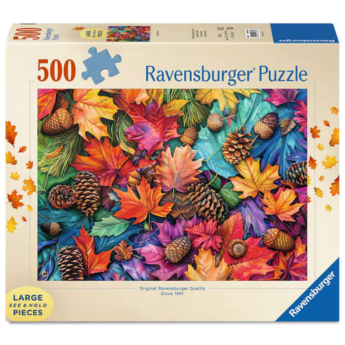 ** Pre-Order ** Autumn Riches - 500 Piece Large Piece Jigsaw Puzzle (Ravensburger) - Completed Puzzle