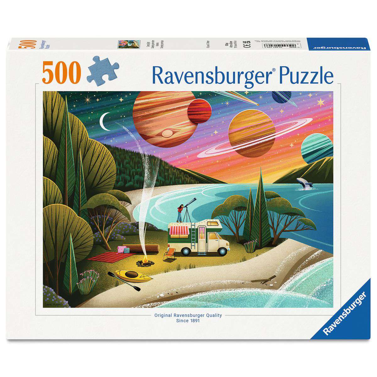 ** Pre-Order ** Camping - 500 Piece Jigsaw Puzzle (Ravensburger) - Completed Puzzle