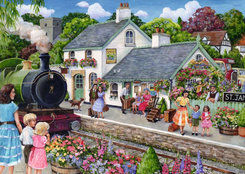 ** Pre-Order ** Whistle Stop Cottage by Debbie Cook - 1000 Piece Jigsaw Puzzle (Ravensburger)