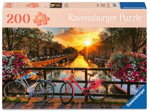 Bicycles in Amsterdam - 200 Piece XL Jigsaw Puzzle (Ravensburger) - Completed Puzzle
