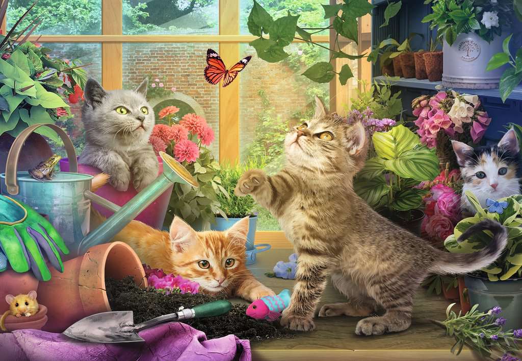 ** Pre-Order ** Playful Cats - 200 Piece XL Jigsaw Puzzle (Ravensburger)