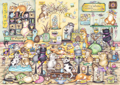 Crazy Cats Easter Eggstravaganza by Linda Jane Smith - 1000 Piece Jigsaw Puzzle (Ravensburger)