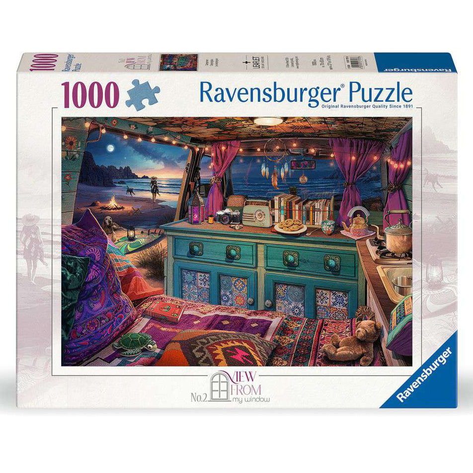 ** Pre-Order ** A View from my Window No.2: Camper Van - 1000 Piece Jigsaw Puzzle (Ravensburger) - Completed Puzzle