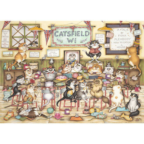 ** Pre-Order ** Crazy Cats – Catsfield WI by Linda Jane Smith - 1000 Piece Jigsaw Puzzle (Ravensburger)