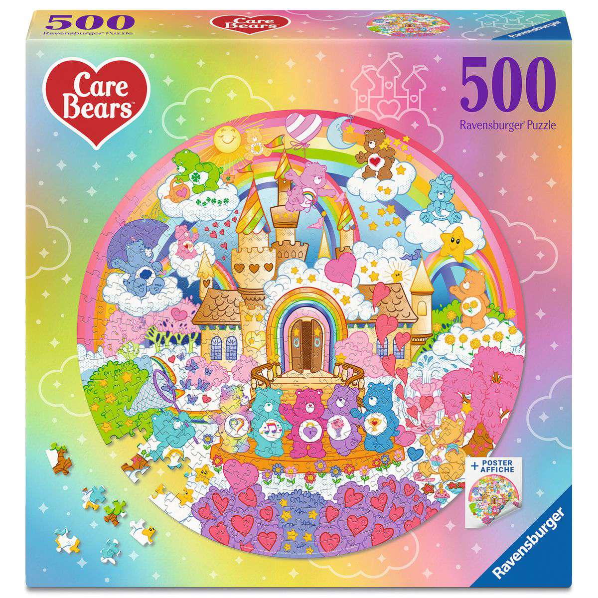 Box, straight on: Care Bears, Circular - 500 Piece Jigsaw Puzzle (Ravensburger)