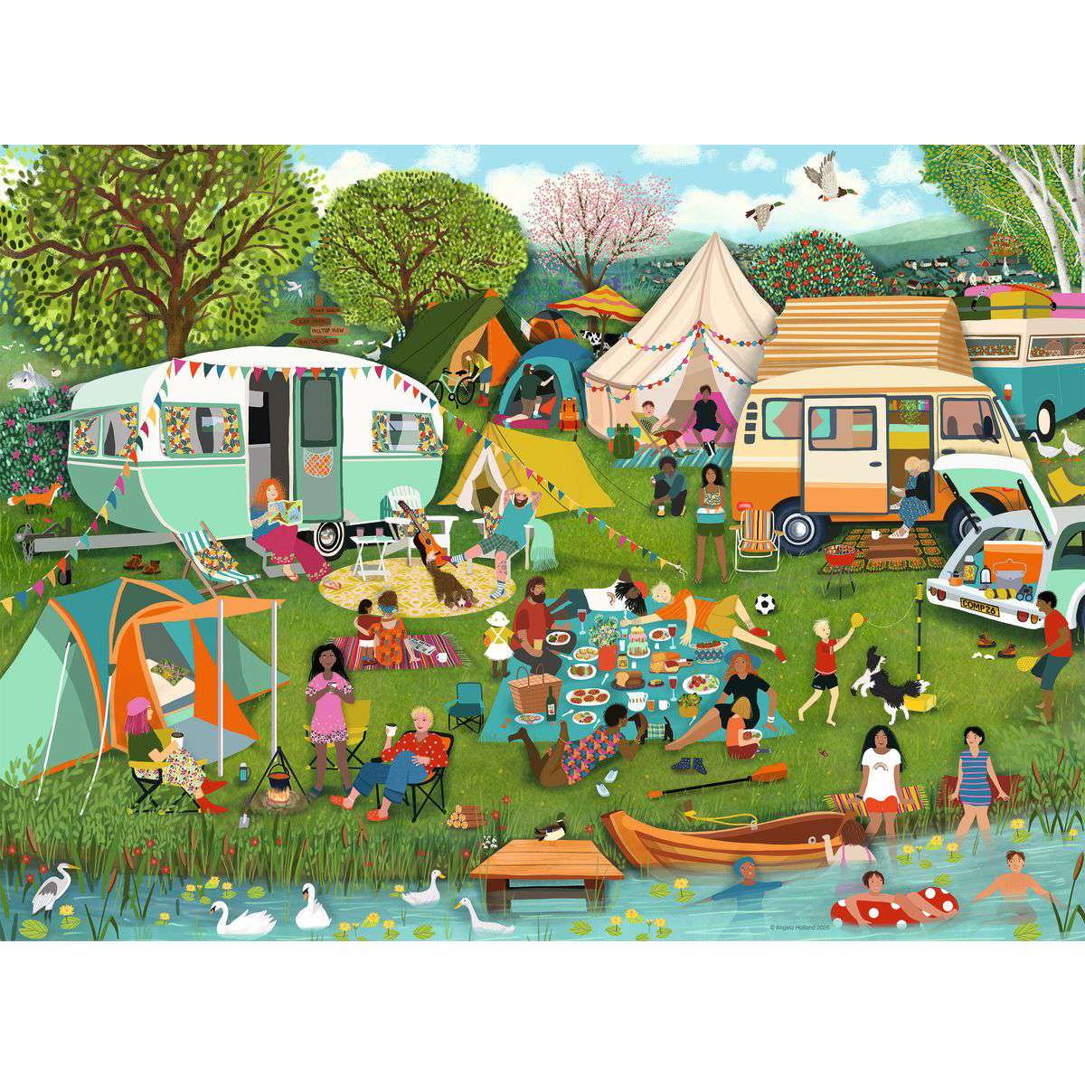 Camping Adventures by Angela Holland - 500 Piece Jigsaw Puzzle (Ravensburger)