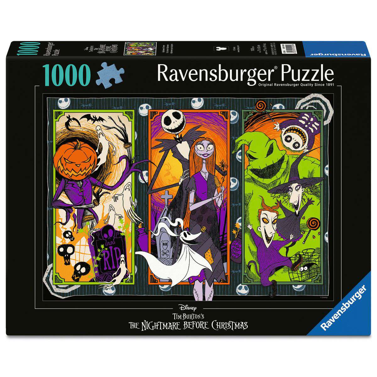 ** Pre-Order ** Tim Burton's The Nightmare Before Christmas - 1000 Piece Jigsaw Puzzle (Ravensburger) - Completed Puzzle
