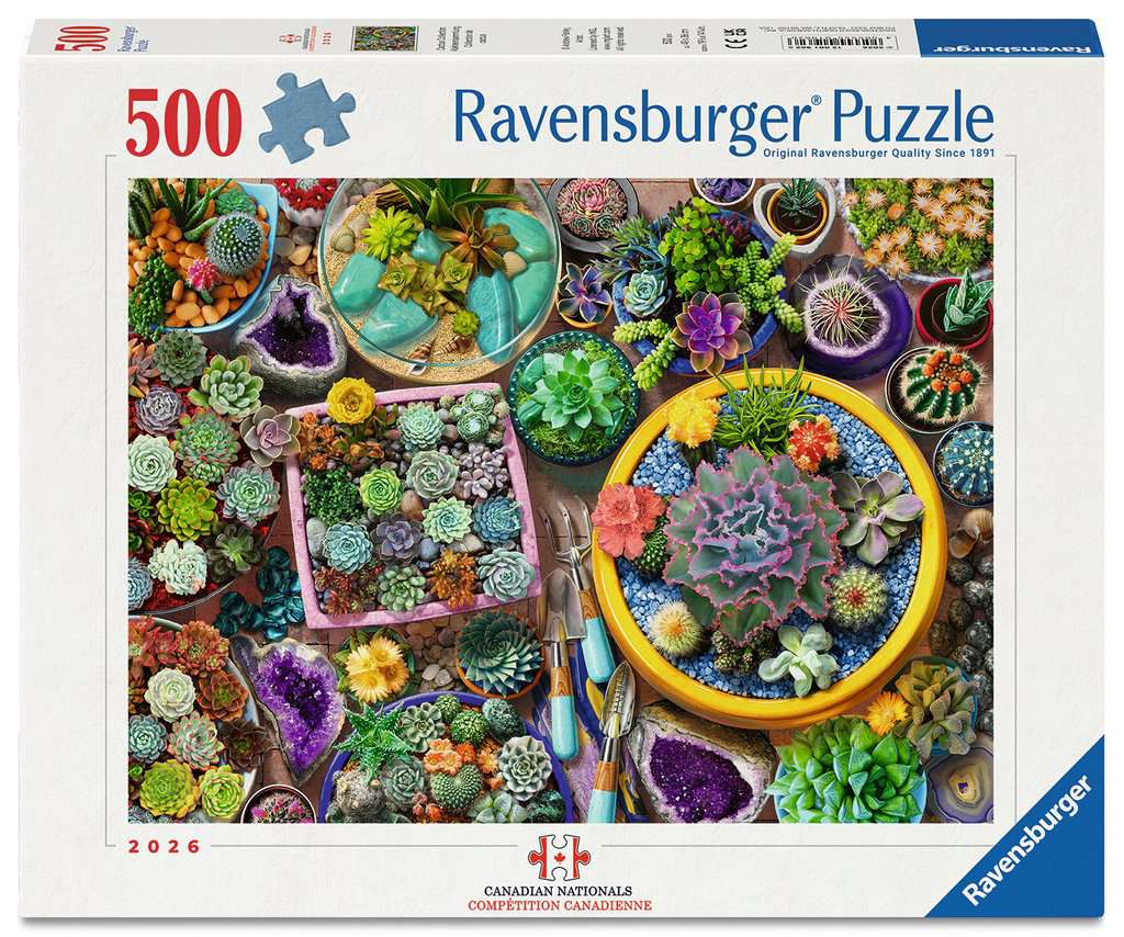 Box, straight on: Cactus Collection – 500 Piece Jigsaw Puzzle (Ravensburger)