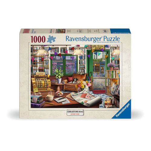 ** Pre-Order ** Book Lover's Shop - Cobblestone Road No. 3 - 1000 Piece Jigsaw Puzzle (Ravensburger) - Completed Puzzle