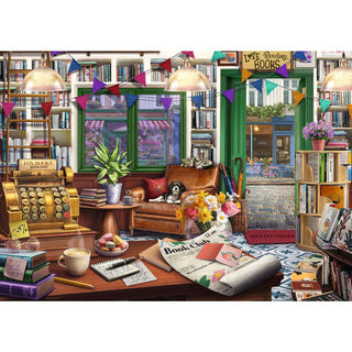 Book Lover's Shop - Cobblestone Road No. 3 - 1000 Piece Jigsaw Puzzle (Ravensburger)