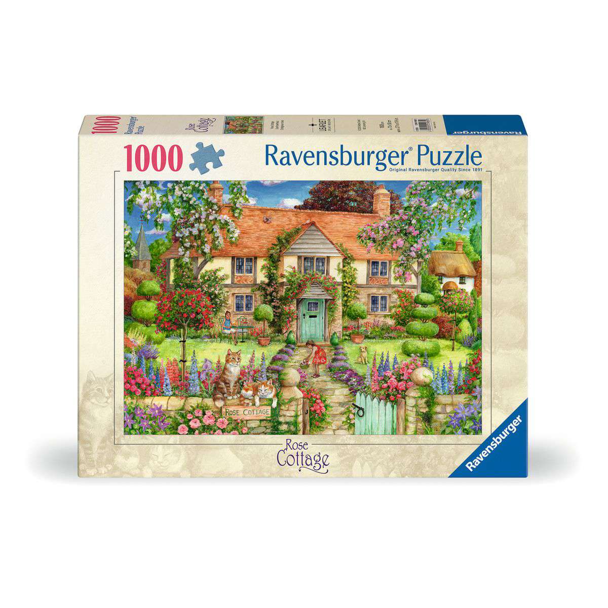 ** Pre-Order ** Rose Cottage - 1000 Piece Jigsaw Puzzle (Ravensburger) - Completed Puzzle