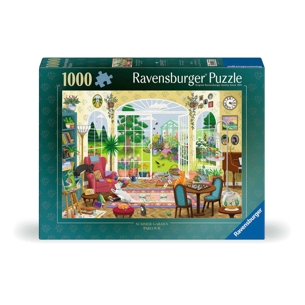 ** Pre-Order ** Summer Garden Parlour by Emma Allen - 1000 Piece Jigsaw Puzzle (Ravensburger) - Completed Puzzle