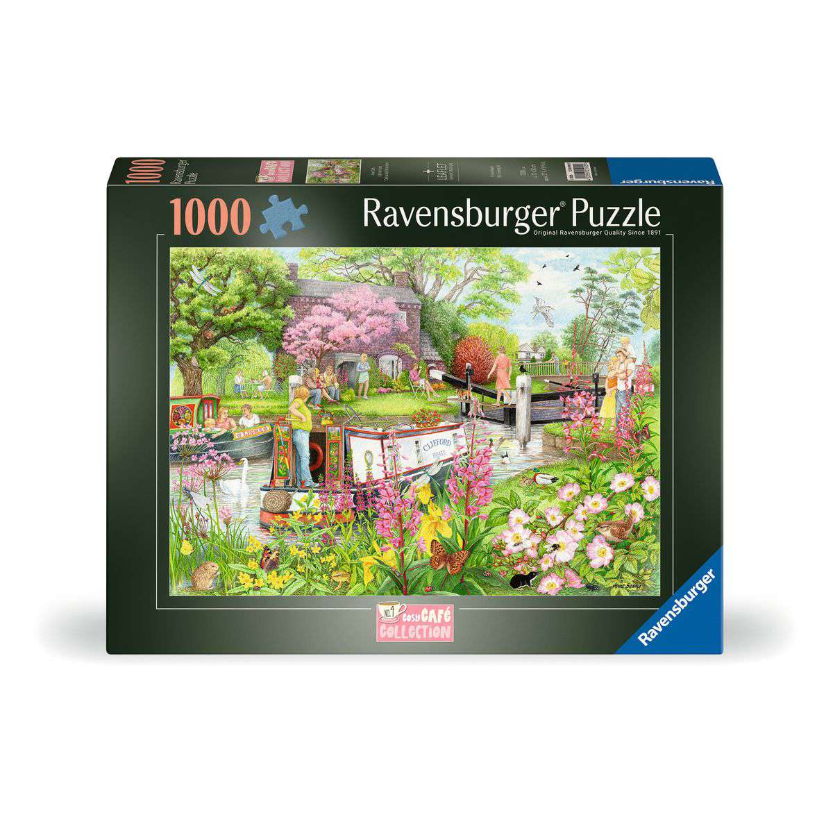 ** Pre-Order ** Cosy Café No.4 River Café - 1000 Piece Jigsaw Puzzle (Ravensburger) - Completed Puzzle