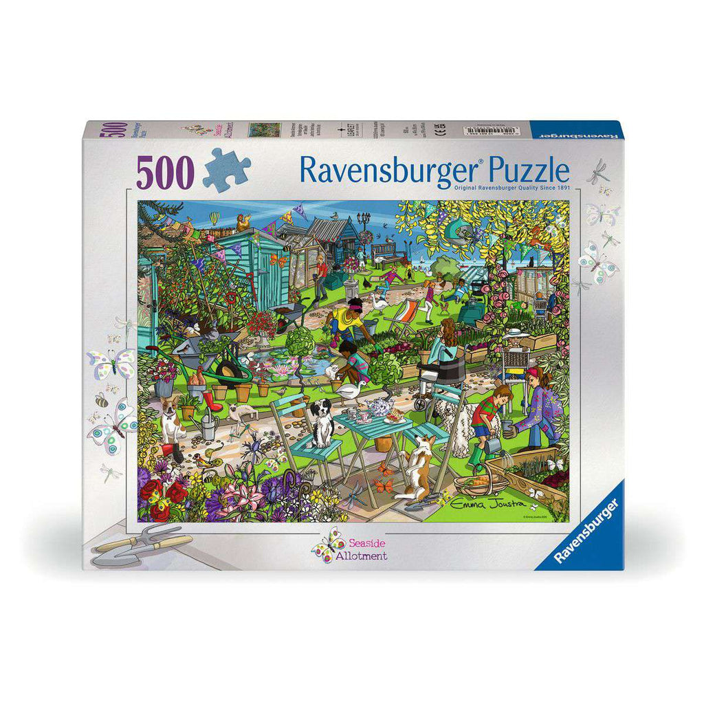 ** Pre-Order ** Seaside Allotment by Emma Joustra - 500 Piece Jigsaw Puzzle (Ravensburger) - Completed Puzzle