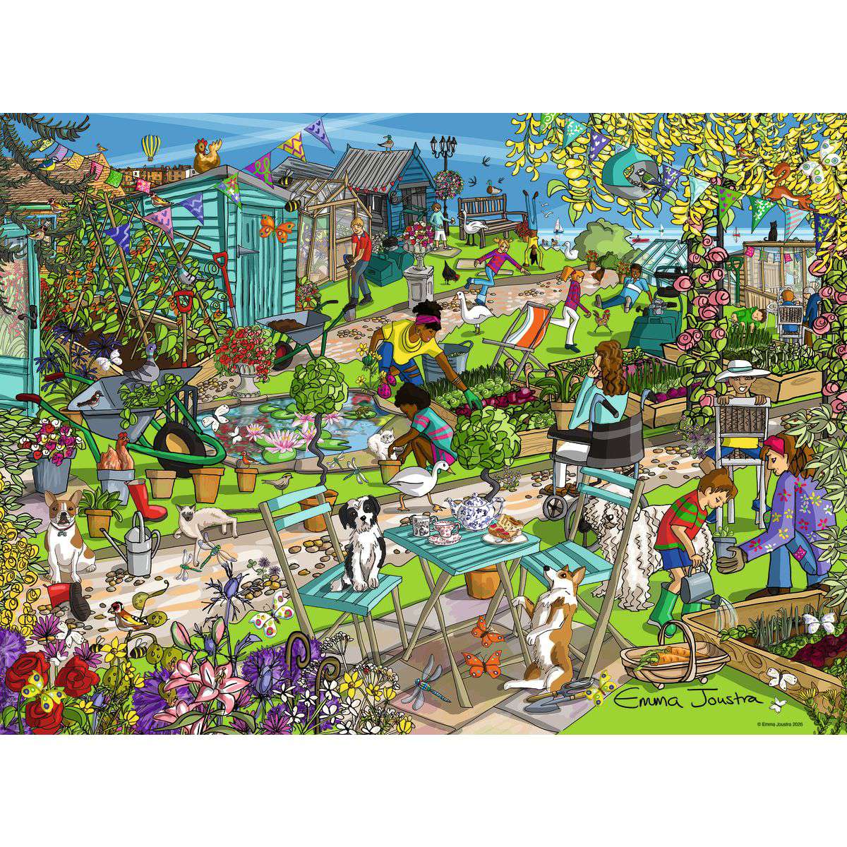 ** Pre-Order ** Seaside Allotment by Emma Joustra - 500 Piece Jigsaw Puzzle (Ravensburger)