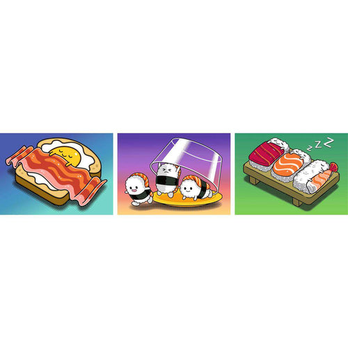 ** Pre-Order ** Kawaii Breakfast, Lunch & Dinner Puzzle - 3 x 100 Piece Jigsaw Puzzle Set with Easel (Ravensburger) - Image 2