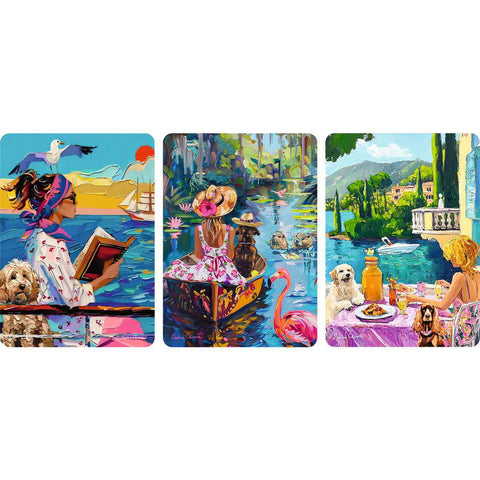 Artwork: Have Dog, Will Travel Puzzle Set 3 x 100 Piece Mini Jigsaw Puzzles with Easel (Ravensburger)