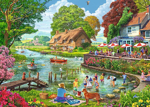 Artwork: Playtime on the River – 1000 Piece Jigsaw Puzzle (Ravensburger)
